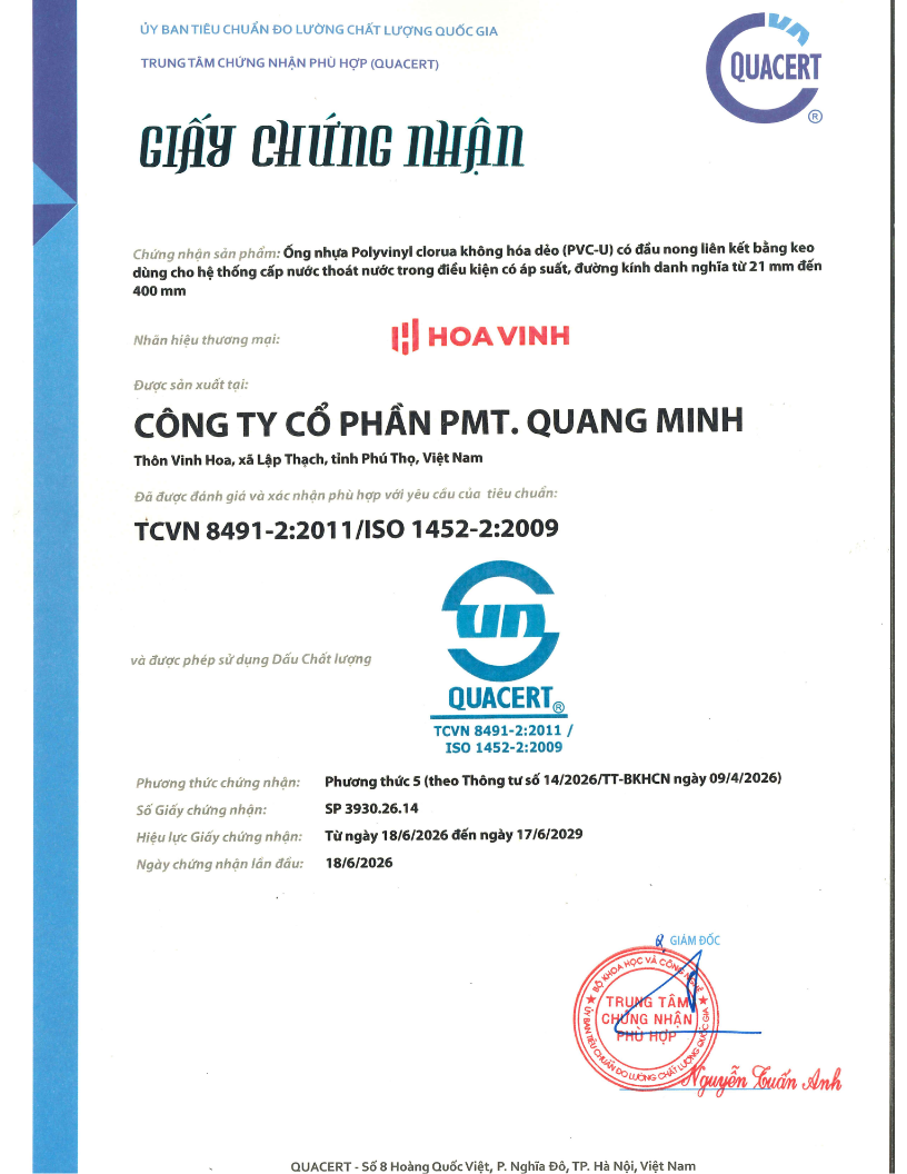 Hợp chuẩn - TCVN 8491-2:2011 / ISO 1452-2:2009